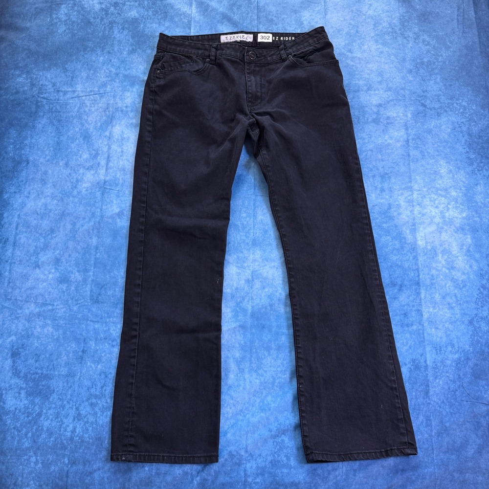 Ezekiel 302 EZ Rider Black Jeans Men's Size 36 Straight Relaxed Stretch